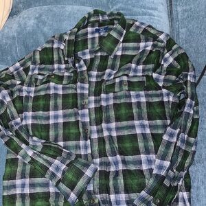 Stylish Green and Blue Plaid Shirt